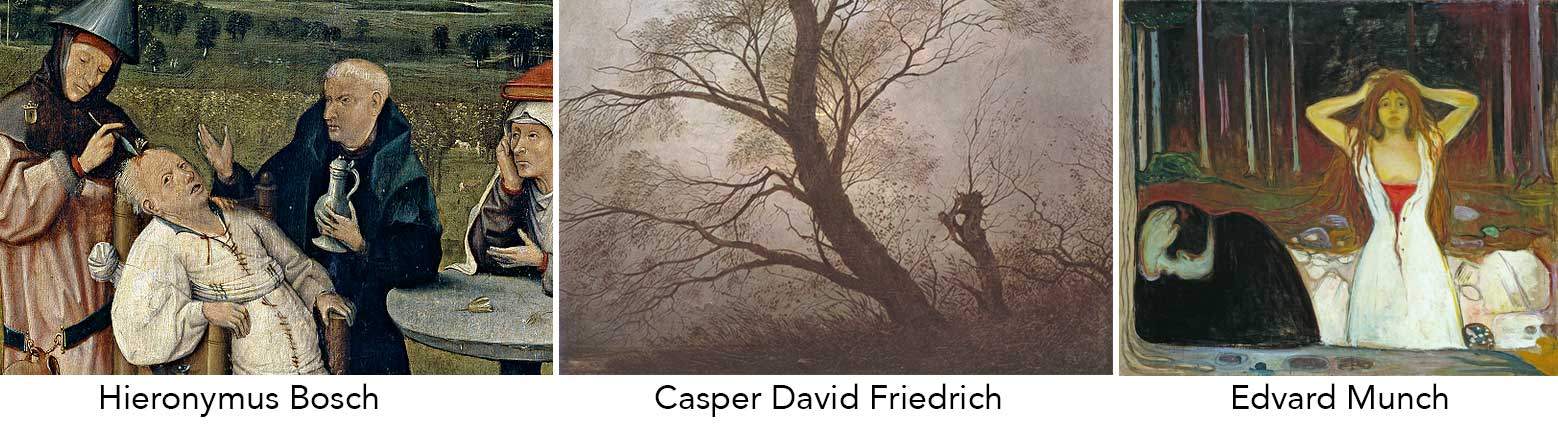 Bosch, Friedrich, and Munch examples
