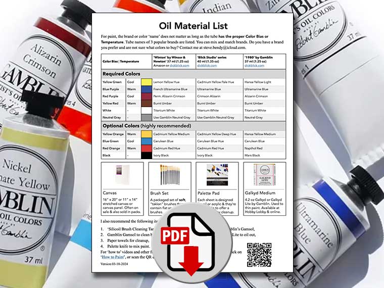 Oil Painting Material List PDF